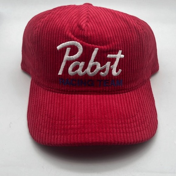 Pabst Blue Ribbon Other - Pabst Blue Ribbon PBR Racing Team Red Corduroy Snapback Adjustable Hat Cap NWT
